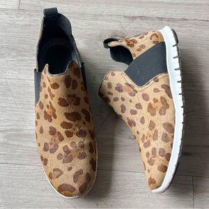 Cole Haan 10 Zero Grand Ocelot Leopard Print Ankle Slip-On Booties Sneakers calf